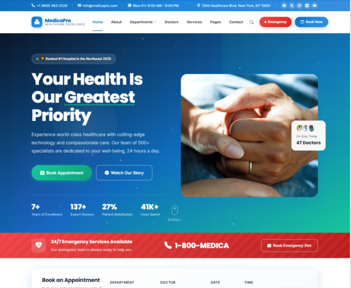 Hospital & Medical Center Website Template