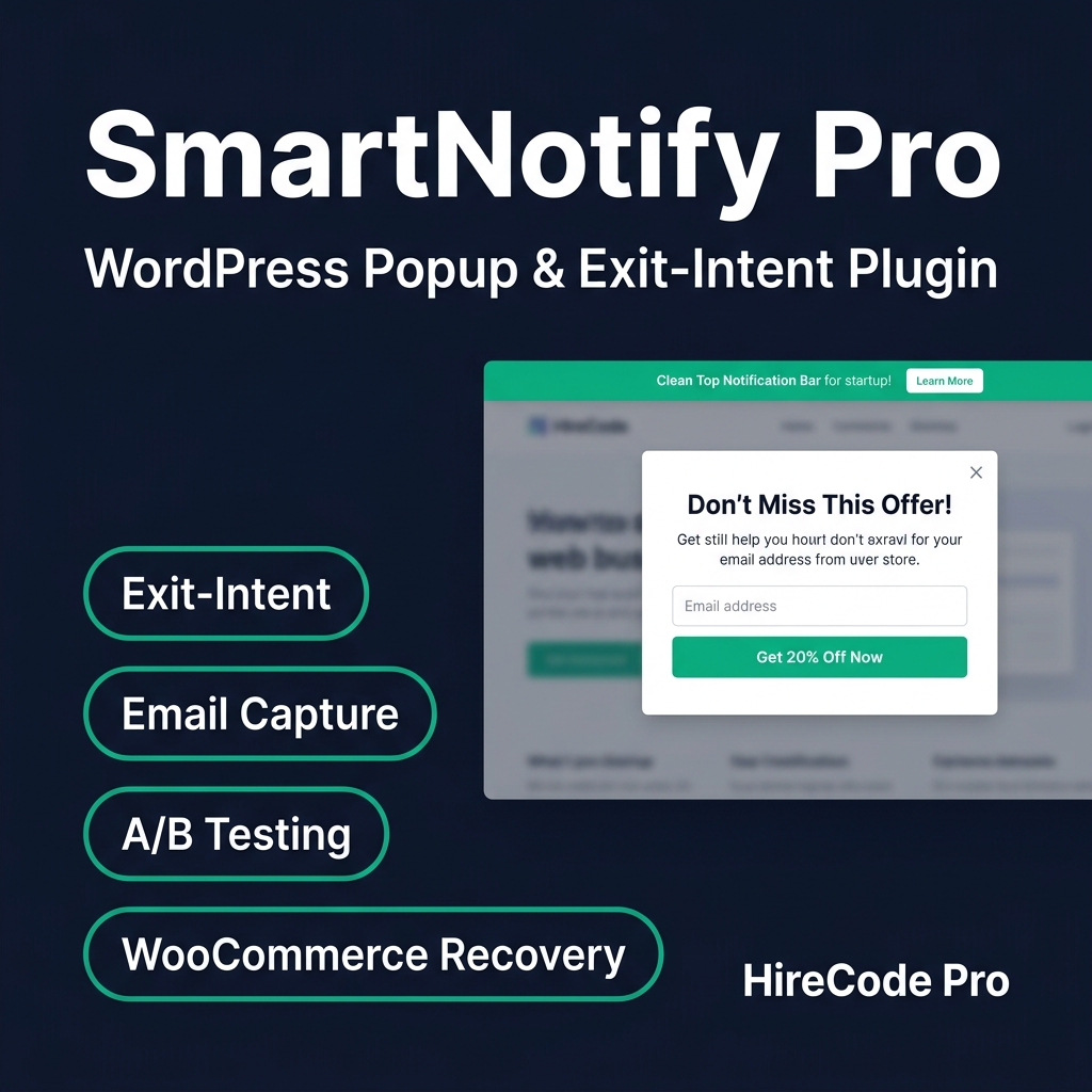SmartNotify Pro — WordPress Popup, Exit-Intent & Notification Bar Plugin